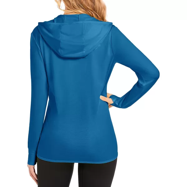 MAGCOMSEN Women's Jackets Lightweight UPF 50+ Sun Protection Shirt Hoodie Hiking Running Athletic Jacket Thumb Hole 4 Pockets