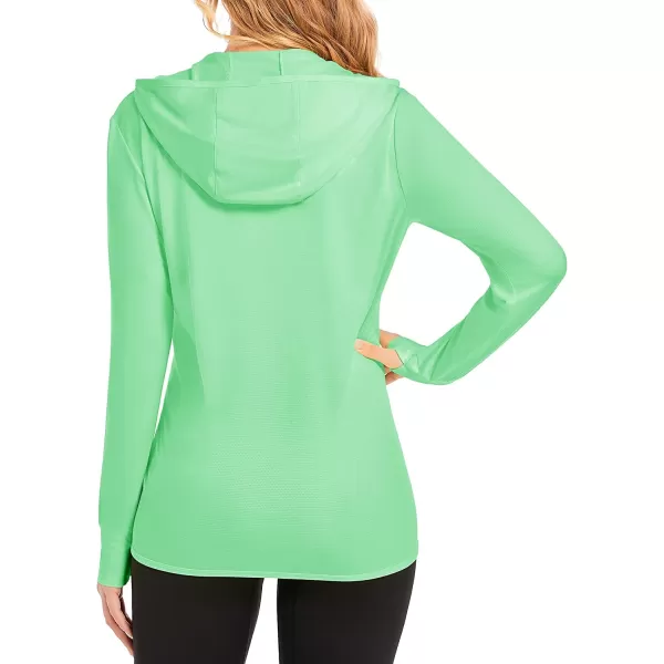 MAGCOMSEN Women's Jackets Lightweight UPF 50+ Sun Protection Shirt Hoodie Hiking Running Athletic Jacket Thumb Hole 4 Pockets