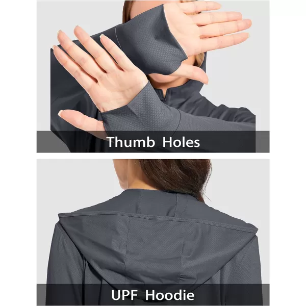 MAGCOMSEN Women's Jackets Lightweight UPF 50+ Sun Protection Shirt Hoodie Hiking Running Athletic Jacket Thumb Hole 4 Pockets