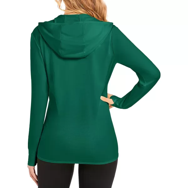 MAGCOMSEN Women's Jackets Lightweight UPF 50+ Sun Protection Shirt Hoodie Hiking Running Athletic Jacket Thumb Hole 4 Pockets