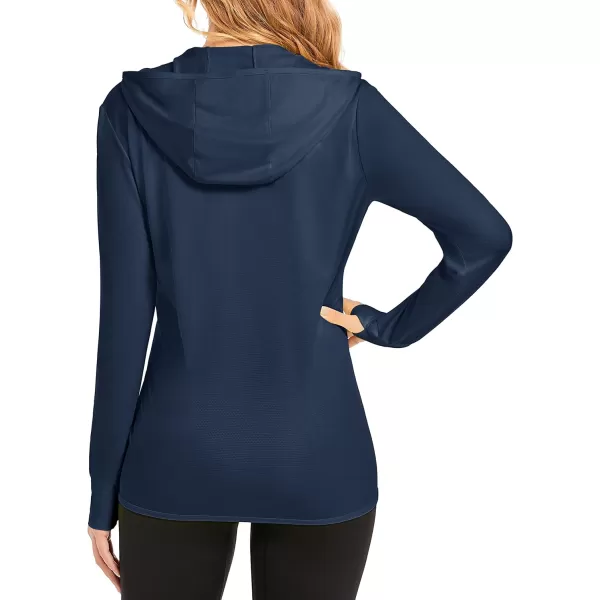 MAGCOMSEN Women's Jackets Lightweight UPF 50+ Sun Protection Shirt Hoodie Hiking Running Athletic Jacket Thumb Hole 4 Pockets