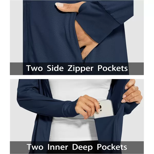 MAGCOMSEN Women's Jackets Lightweight UPF 50+ Sun Protection Shirt Hoodie Hiking Running Athletic Jacket Thumb Hole 4 Pockets