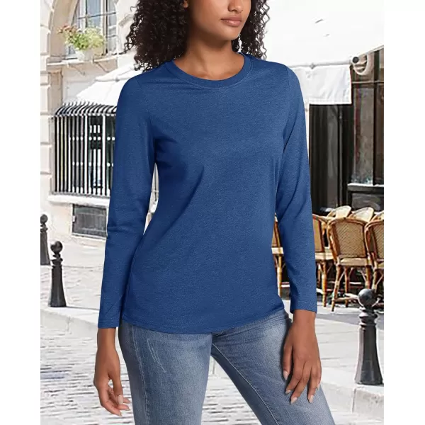MAGCOMSEN Women's Long-Sleeve Crew-Neck Cotton T-Shirt Classic-Fit Shirt Soft Breathable Casual Tee Basic Tops