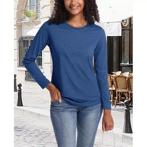 MAGCOMSEN Women's Long-Sleeve Crew-Neck Cotton T-Shirt Classic-Fit Shirt Soft Breathable Casual Tee Basic Tops
