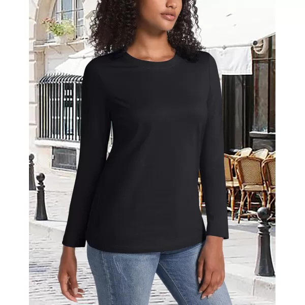MAGCOMSEN Women's Long-Sleeve Crew-Neck Cotton T-Shirt Classic-Fit Shirt Soft Breathable Casual Tee Basic Tops