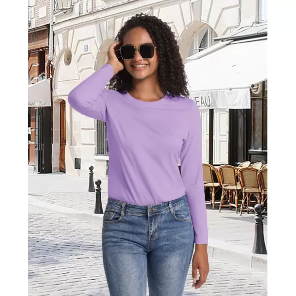MAGCOMSEN Women's Long-Sleeve Crew-Neck Cotton T-Shirt Classic-Fit Shirt Soft Breathable Casual Tee Basic Tops