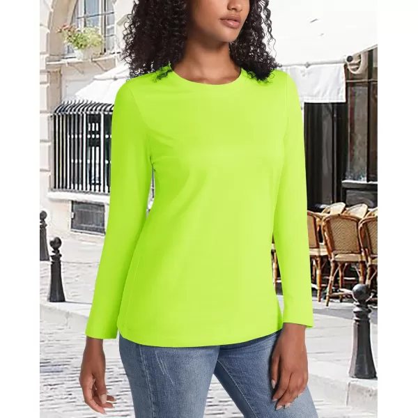 MAGCOMSEN Women's Long-Sleeve Crew-Neck Cotton T-Shirt Classic-Fit Shirt Soft Breathable Casual Tee Basic Tops