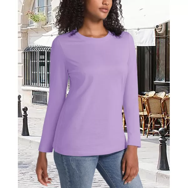 MAGCOMSEN Women's Long-Sleeve Crew-Neck Cotton T-Shirt Classic-Fit Shirt Soft Breathable Casual Tee Basic Tops