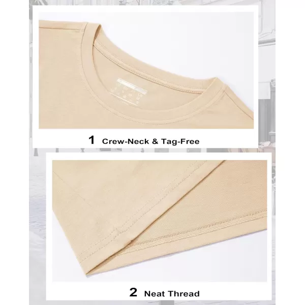 MAGCOMSEN Women's Long-Sleeve Crew-Neck Cotton T-Shirt Classic-Fit Shirt Soft Breathable Casual Tee Basic Tops