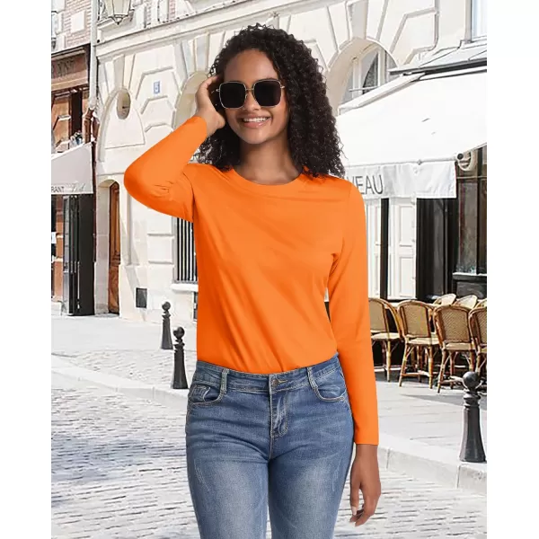 MAGCOMSEN Women's Long-Sleeve Crew-Neck Cotton T-Shirt Classic-Fit Shirt Soft Breathable Casual Tee Basic Tops