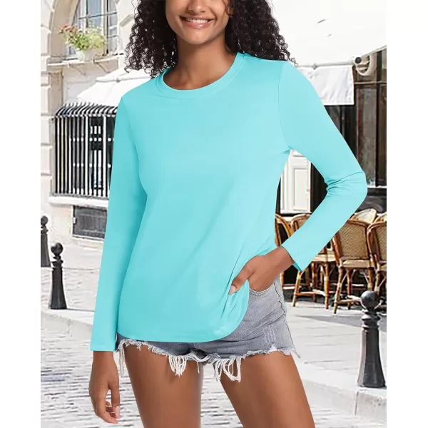 MAGCOMSEN Women's Long-Sleeve Crew-Neck Cotton T-Shirt Classic-Fit Shirt Soft Breathable Casual Tee Basic Tops