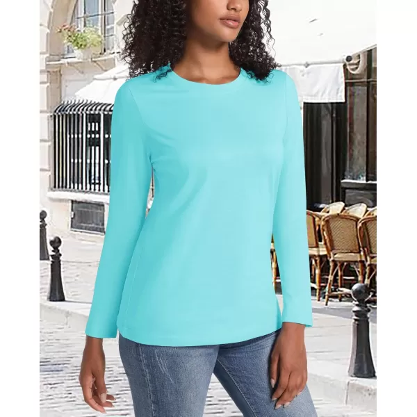 MAGCOMSEN Women's Long-Sleeve Crew-Neck Cotton T-Shirt Classic-Fit Shirt Soft Breathable Casual Tee Basic Tops