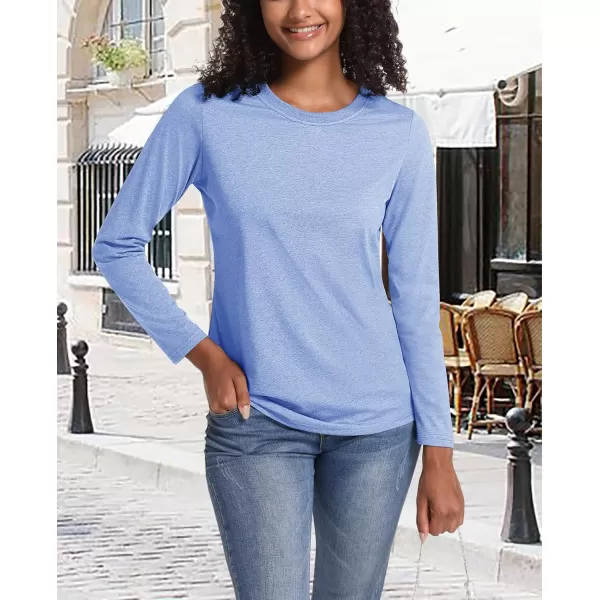 MAGCOMSEN Women's Long-Sleeve Crew-Neck Cotton T-Shirt Classic-Fit Shirt Soft Breathable Casual Tee Basic Tops