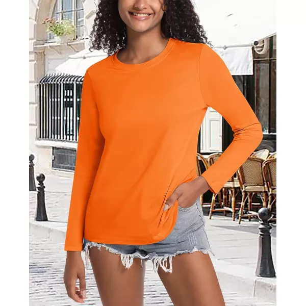 MAGCOMSEN Women's Long-Sleeve Crew-Neck Cotton T-Shirt Classic-Fit Shirt Soft Breathable Casual Tee Basic Tops