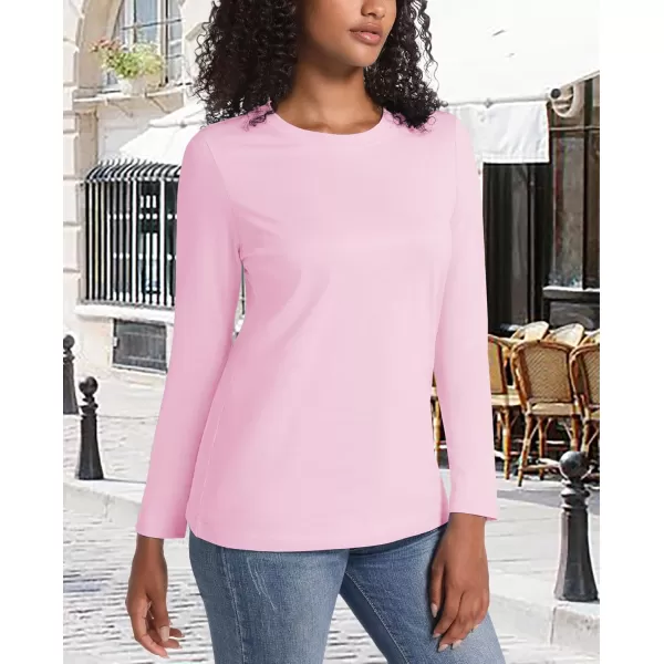 MAGCOMSEN Women's Long-Sleeve Crew-Neck Cotton T-Shirt Classic-Fit Shirt Soft Breathable Casual Tee Basic Tops