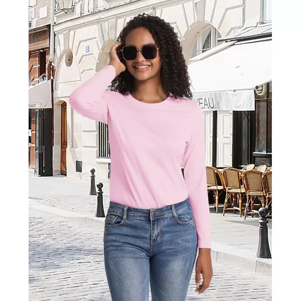 MAGCOMSEN Women's Long-Sleeve Crew-Neck Cotton T-Shirt Classic-Fit Shirt Soft Breathable Casual Tee Basic Tops