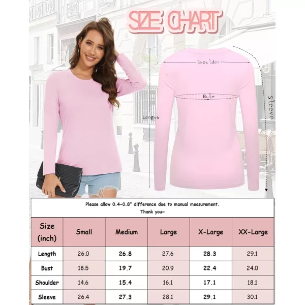 MAGCOMSEN Women's Long-Sleeve Crew-Neck Cotton T-Shirt Classic-Fit Shirt Soft Breathable Casual Tee Basic Tops