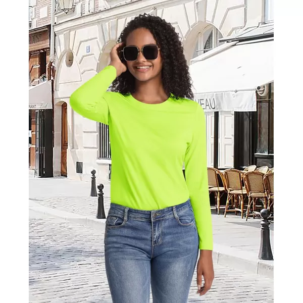 MAGCOMSEN Women's Long-Sleeve Crew-Neck Cotton T-Shirt Classic-Fit Shirt Soft Breathable Casual Tee Basic Tops