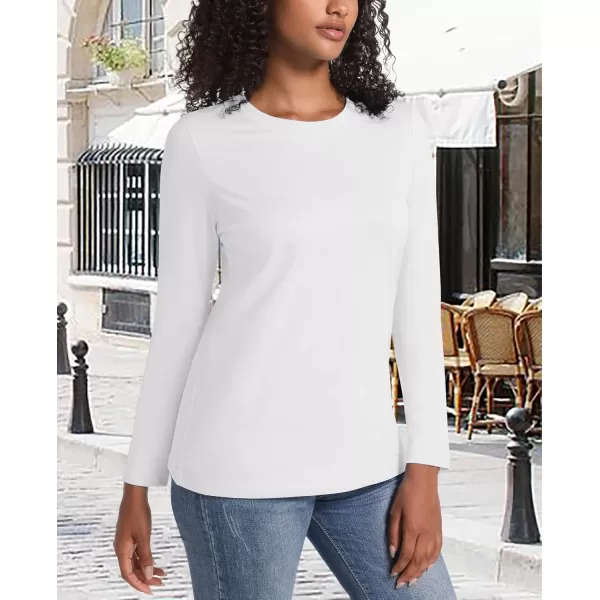 MAGCOMSEN Women's Long-Sleeve Crew-Neck Cotton T-Shirt Classic-Fit Shirt Soft Breathable Casual Tee Basic Tops