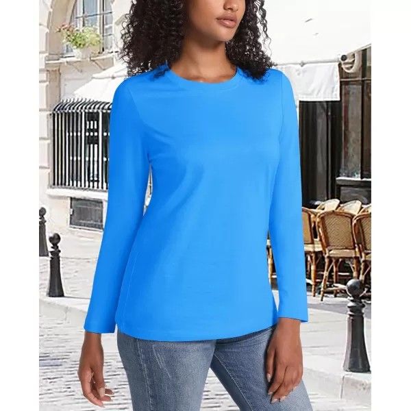 MAGCOMSEN Women's Long-Sleeve Crew-Neck Cotton T-Shirt Classic-Fit Shirt Soft Breathable Casual Tee Basic Tops