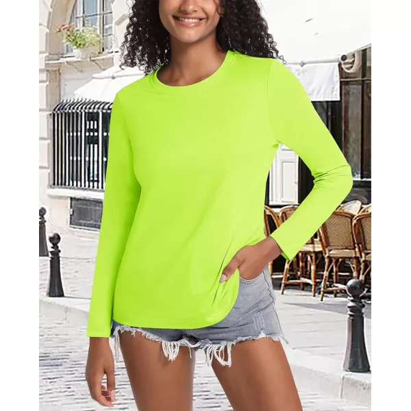 MAGCOMSEN Women's Long-Sleeve Crew-Neck Cotton T-Shirt Classic-Fit Shirt Soft Breathable Casual Tee Basic Tops