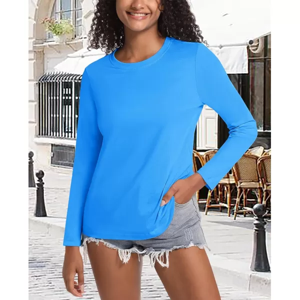 MAGCOMSEN Women's Long-Sleeve Crew-Neck Cotton T-Shirt Classic-Fit Shirt Soft Breathable Casual Tee Basic Tops