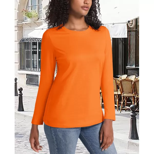 MAGCOMSEN Women's Long-Sleeve Crew-Neck Cotton T-Shirt Classic-Fit Shirt Soft Breathable Casual Tee Basic Tops
