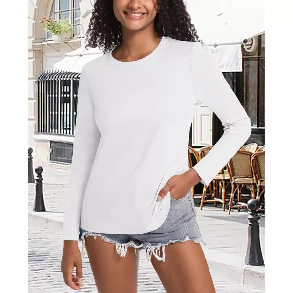 MAGCOMSEN Women's Long-Sleeve Crew-Neck Cotton T-Shirt Classic-Fit Shirt Soft Breathable Casual Tee Basic Tops
