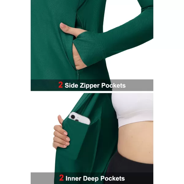 MAGCOMSEN Women's UPF 50+ Lightweight Athletic Jackets Cropped Zip Up Long Sleeve Shirts Sun Protection with Thumb Holes