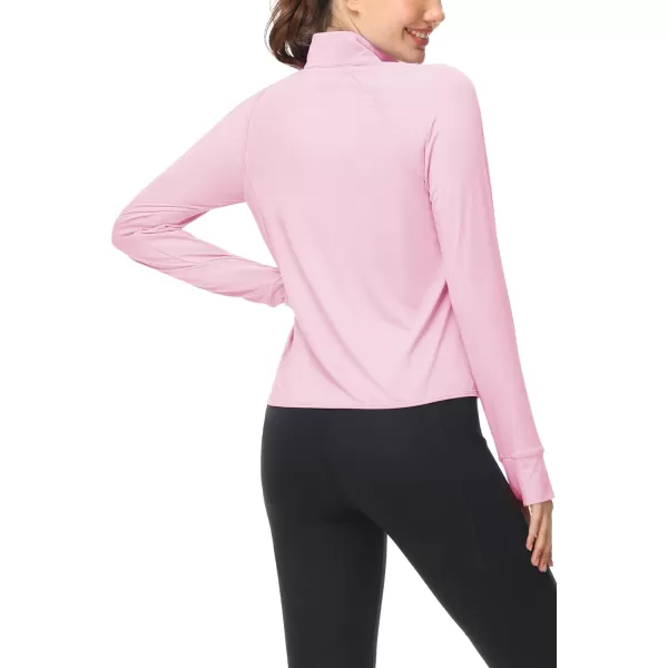MAGCOMSEN Women's UPF 50+ Lightweight Athletic Jackets Cropped Zip Up Long Sleeve Shirts Sun Protection with Thumb Holes