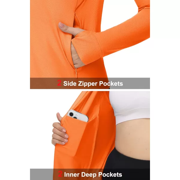 MAGCOMSEN Women's UPF 50+ Lightweight Athletic Jackets Cropped Zip Up Long Sleeve Shirts Sun Protection with Thumb Holes
