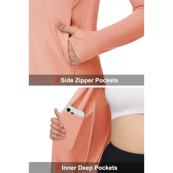 MAGCOMSEN Women's UPF 50+ Lightweight Athletic Jackets Cropped Zip Up Long Sleeve Shirts Sun Protection with Thumb Holes