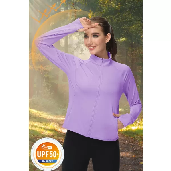 MAGCOMSEN Women's UPF 50+ Lightweight Athletic Jackets Cropped Zip Up Long Sleeve Shirts Sun Protection with Thumb Holes