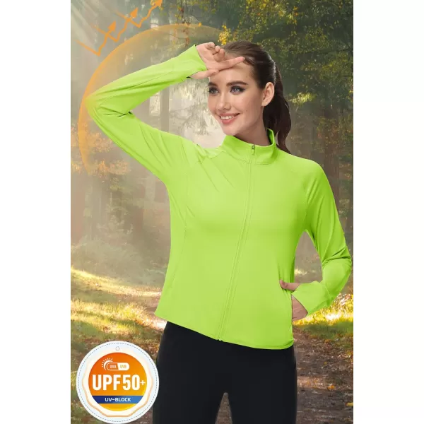 MAGCOMSEN Women's UPF 50+ Lightweight Athletic Jackets Cropped Zip Up Long Sleeve Shirts Sun Protection with Thumb Holes