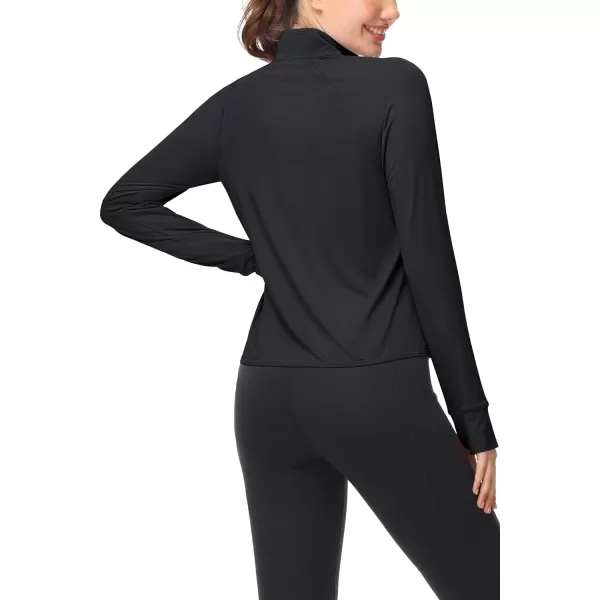 MAGCOMSEN Women's UPF 50+ Lightweight Athletic Jackets Cropped Zip Up Long Sleeve Shirts Sun Protection with Thumb Holes