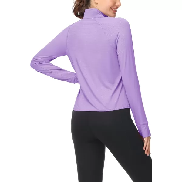 MAGCOMSEN Women's UPF 50+ Lightweight Athletic Jackets Cropped Zip Up Long Sleeve Shirts Sun Protection with Thumb Holes