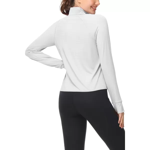 MAGCOMSEN Women's UPF 50+ Lightweight Athletic Jackets Cropped Zip Up Long Sleeve Shirts Sun Protection with Thumb Holes