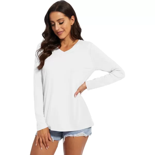 MAGCOMSEN Women's UPF 50+ Long Sleeve Shirts V-Neck UV Sun Protection T-Shirt Hiking Running Workout Outdoor Tee