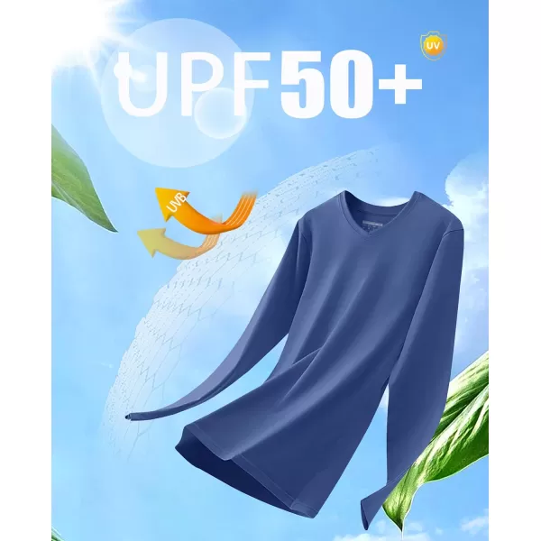 MAGCOMSEN Women's UPF 50+ Long Sleeve Shirts V-Neck UV Sun Protection T-Shirt Hiking Running Workout Outdoor Tee