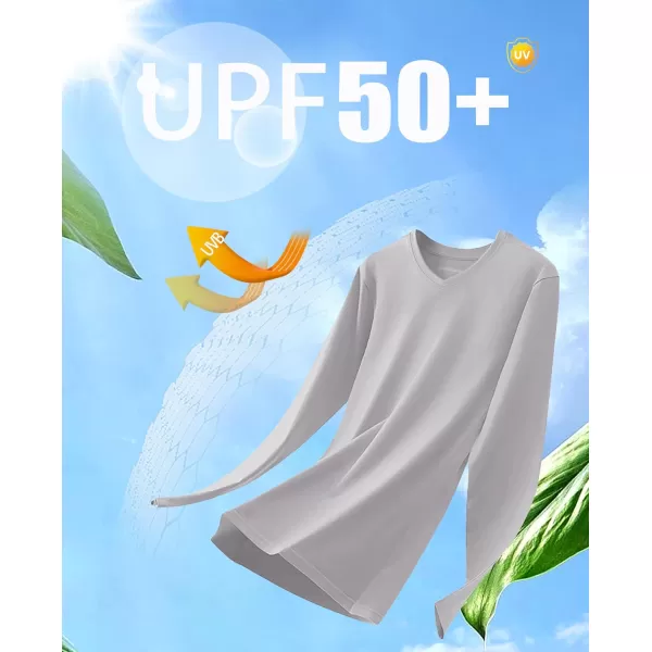 MAGCOMSEN Women's UPF 50+ Long Sleeve Shirts V-Neck UV Sun Protection T-Shirt Hiking Running Workout Outdoor Tee