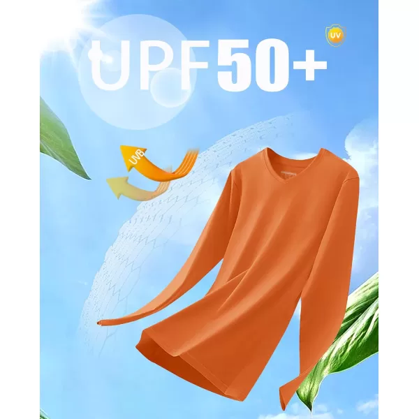 MAGCOMSEN Women's UPF 50+ Long Sleeve Shirts V-Neck UV Sun Protection T-Shirt Hiking Running Workout Outdoor Tee