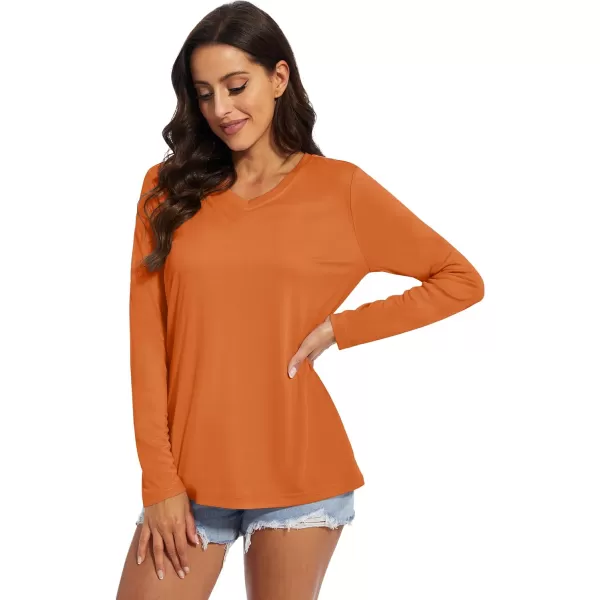 MAGCOMSEN Women's UPF 50+ Long Sleeve Shirts V-Neck UV Sun Protection T-Shirt Hiking Running Workout Outdoor Tee
