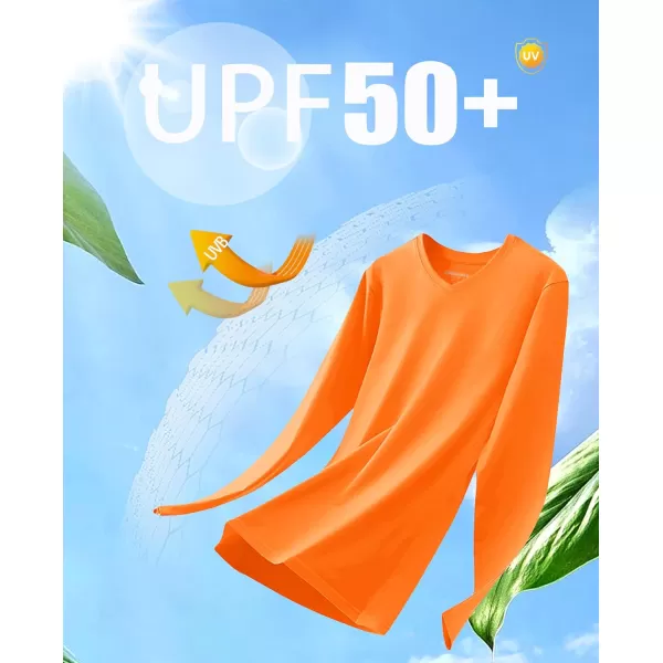 MAGCOMSEN Women's UPF 50+ Long Sleeve Shirts V-Neck UV Sun Protection T-Shirt Hiking Running Workout Outdoor Tee