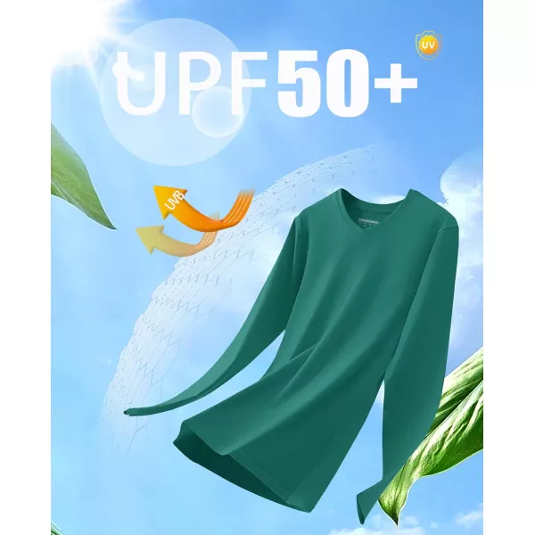 MAGCOMSEN Women's UPF 50+ Long Sleeve Shirts V-Neck UV Sun Protection T-Shirt Hiking Running Workout Outdoor Tee