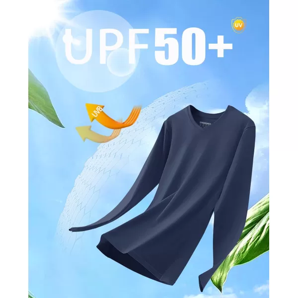 MAGCOMSEN Women's UPF 50+ Long Sleeve Shirts V-Neck UV Sun Protection T-Shirt Hiking Running Workout Outdoor Tee