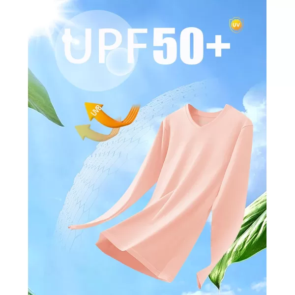 MAGCOMSEN Women's UPF 50+ Long Sleeve Shirts V-Neck UV Sun Protection T-Shirt Hiking Running Workout Outdoor Tee