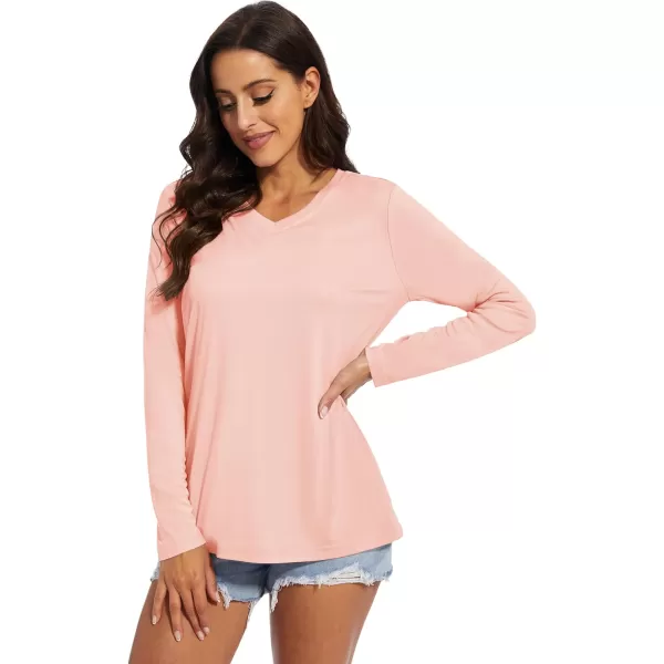 MAGCOMSEN Women's UPF 50+ Long Sleeve Shirts V-Neck UV Sun Protection T-Shirt Hiking Running Workout Outdoor Tee
