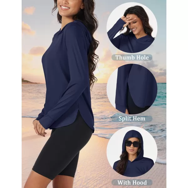 MAGCOMSEN Women's UPF 80+ Quick Dry Sun Protection Hoodie Lightweight SPF Long Sleeve Rashguard with Thumb Hole