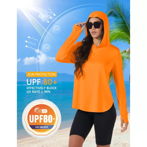 MAGCOMSEN Women's UPF 80+ Quick Dry Sun Protection Hoodie Lightweight SPF Long Sleeve Rashguard with Thumb Hole