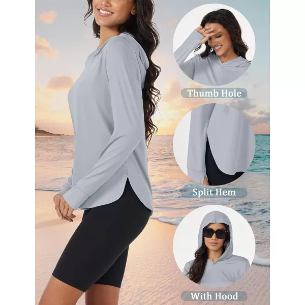 MAGCOMSEN Women's UPF 80+ Quick Dry Sun Protection Hoodie Lightweight SPF Long Sleeve Rashguard with Thumb Hole